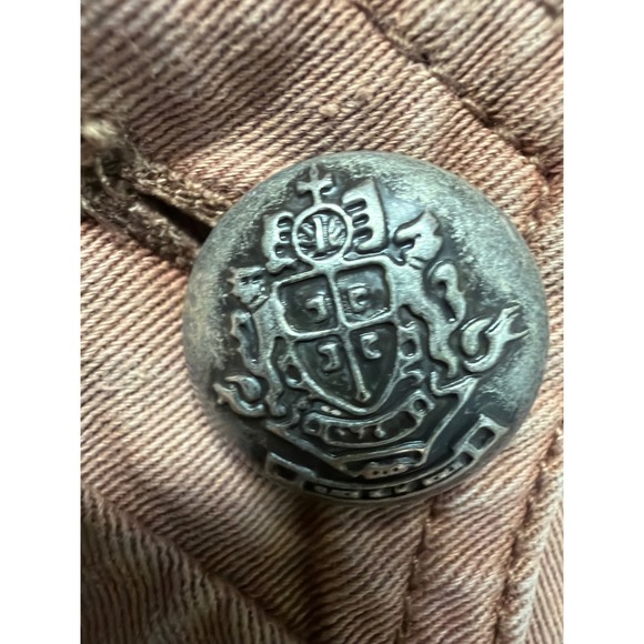 Free People Military Inspired Ruffle Jacket Button Front Distressed Brown Size M - Picture 5 of 15